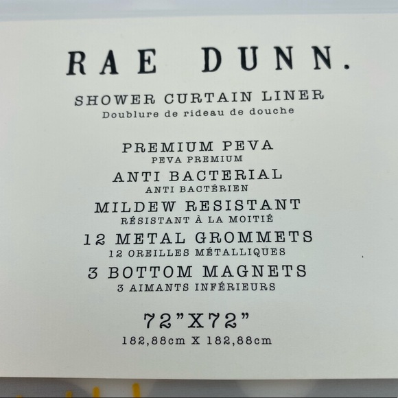 Rae Dunn Shower Liner - Picture 2 of 3
